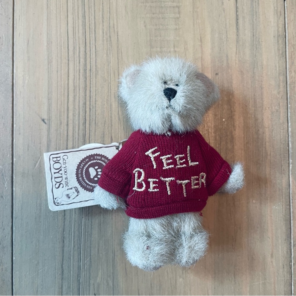 Boyd’s Bear Chip 4” Feel Better Red Sweatshirt Jointed New Message Gift